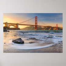 Golden Gate Bridge in San Francisco bij zonsonderg