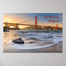 Golden Gate Bridge in San Francisco bij zonsonderg