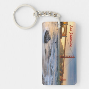 Golden Gate Bridge in San Francisco bij zonsonderg Sleutelhanger