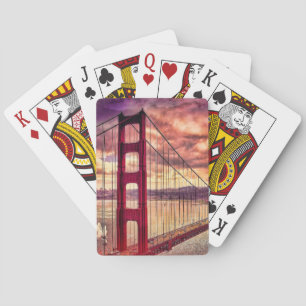 Golden Gate Bridge in San Francisco, Californië. Pokerkaarten