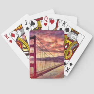 Golden Gate Bridge in San Francisco, Californië. Pokerkaarten