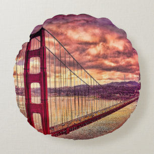 Golden Gate Bridge in San Francisco, Californië. Rond Kussen