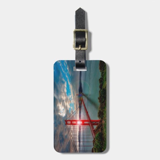 Golden Gate Bridge met Sun Shining through. Bagagelabel (Voorkant verticaal)