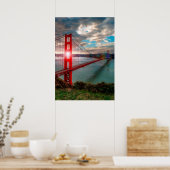 Golden Gate Bridge met Sun Shining through. Poster (Keuken)
