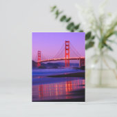 Golden Gate Bridge on Baker Beach at Sundown Briefkaart (Staand voorkant)