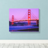 Golden Gate Bridge on Baker Beach at Sundown Canvas Afdruk (Insitu (Houten vloer))