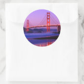 Golden Gate Bridge on Baker Beach at Sundown Ronde Sticker (Tas)