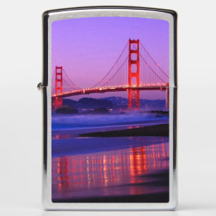 Golden Gate Bridge op Baker Beach bij zonsondergan