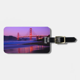Golden Gate Bridge op Baker Beach bij zonsondergan Bagagelabel