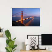 Golden Gate Bridge op zonsondergang Poster (Thuiskantoor)