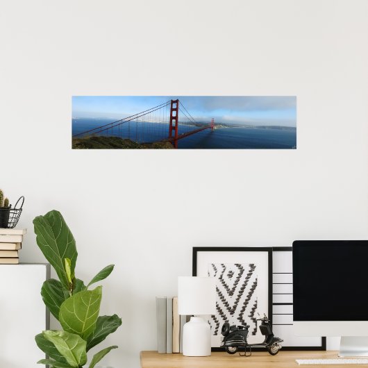 Golden Gate Bridge Panorama Poster (Thuiskantoor)