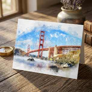 Golden Gate Bridge Pastel in San Francisco Bedankkaart