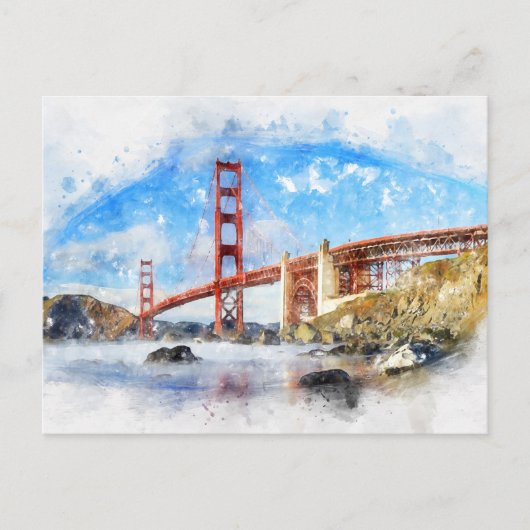 Golden Gate Bridge pastel in San Francisco Briefkaart (Voorkant)