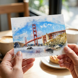 Golden Gate Bridge Pastel in San Francisco Briefkaart