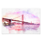 Golden Gate Bridge pastel in San Francisco Foto Afdruk (Voorkant)
