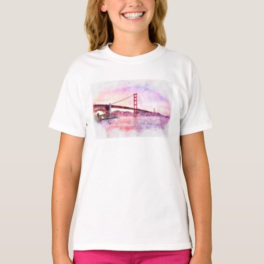 Golden Gate Bridge pastel in San Francisco T-shirt (Voorkant)