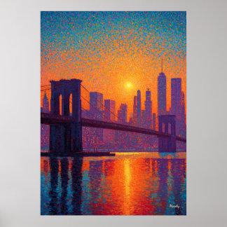 Golden Gate Bridge Pointillisme San Francisco  Poster