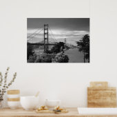 Golden Gate Bridge Poster noir et blanc (Cuisine)