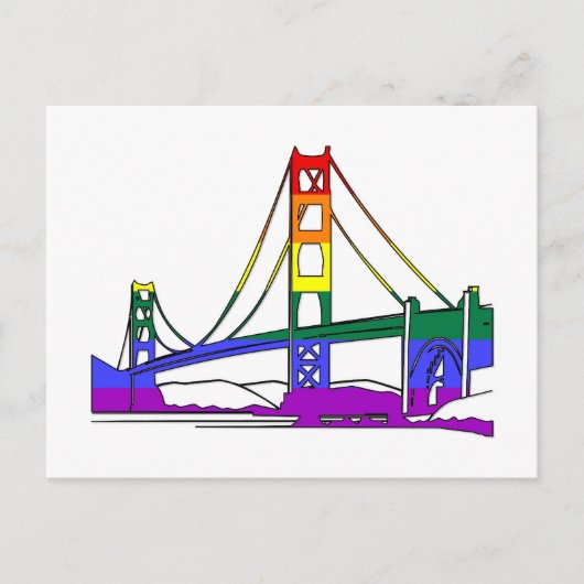 Golden Gate Bridge Rainbow Pride Briefkaart (Voorkant)