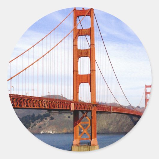 Golden Gate Bridge Ronde Sticker (Voorkant)