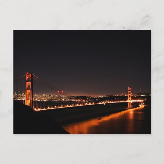 Golden Gate Bridge 's nachts Briefkaart (Voorkant)