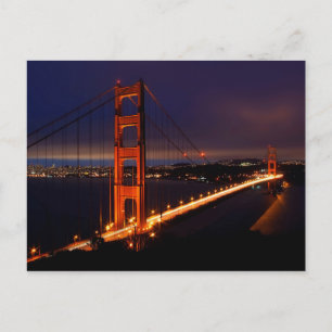 Golden Gate Bridge 's nachts   San Francisco, CA Briefkaart