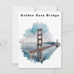 Golden Gate Bridge San Francisco Aquarel Briefkaart