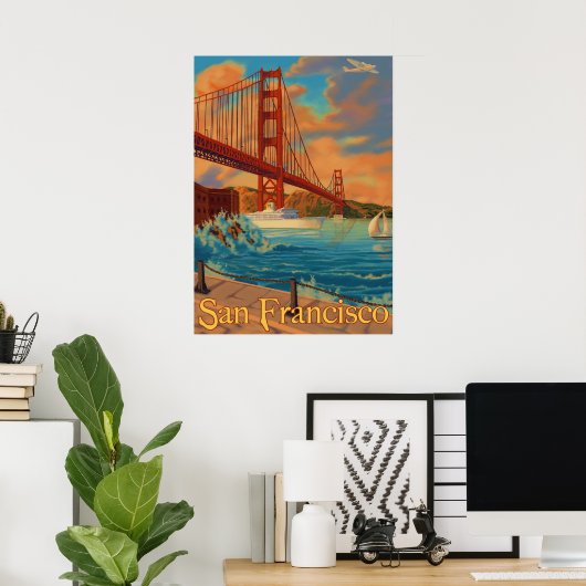 Golden Gate Bridge - San Francisco, CA Poster (Bureau à domicile)