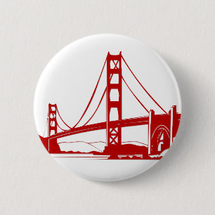 Golden Gate Bridge - San Francisco, CA Ronde Button 5,7 Cm