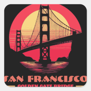 Golden Gate Bridge San Francisco California Vierkante Sticker