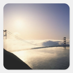 Golden Gate Bridge, San Francisco, Californië, 4 Vierkante Sticker