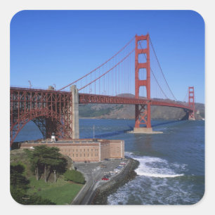 Golden Gate Bridge, San Francisco, Californië, 8 Vierkante Sticker
