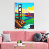 Golden Gate Bridge, San Francisco Canvas Afdruk (Insitu (Woonkamer))