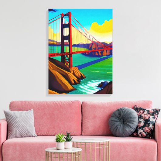 Golden Gate Bridge, San Francisco Canvas Afdruk (Insitu (Woonkamer))