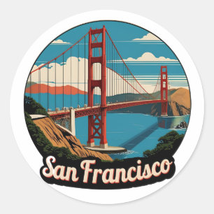 Golden Gate Bridge San Francisco Ronde Sticker