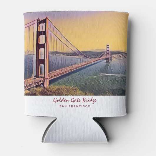 Golden Gate Bridge San Francisco  schilderen Blikjeskoeler (Voorkant)