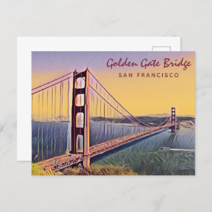 Golden Gate Bridge San Francisco  schilderen Briefkaart
