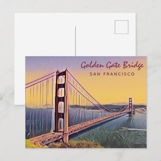 Golden Gate Bridge San Francisco schilderen Briefkaart (Voorkant / Achterkant)