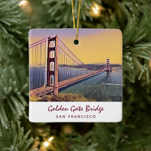 Golden Gate Bridge San Francisco schilderen Keramisch Ornament (Boom)