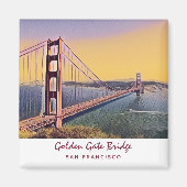 Golden Gate Bridge San Francisco  schilderen Magneet (Voorkant)