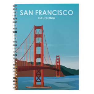 Golden Gate Bridge San Francisco Vintage Reis Notitieboek