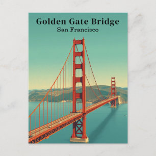 Golden Gate Bridge San Francisco Vintage Travel Briefkaart