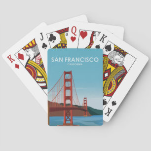 Golden Gate Bridge San Francisco Vintage Travel Pokerkaarten