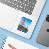 Golden Gate Bridge San Francisco Watercolor Sticker (Laptop met iPhone)