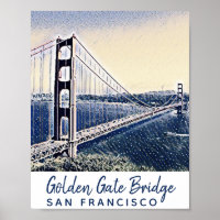 Golden Gate Bridge San Francisco Waterverf Art
