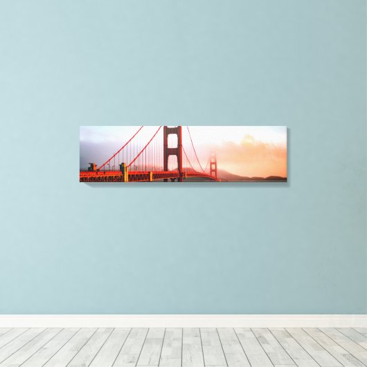 Golden Gate Bridge San Fransico Panoramic Canvas (Insitu (Houten vloer))
