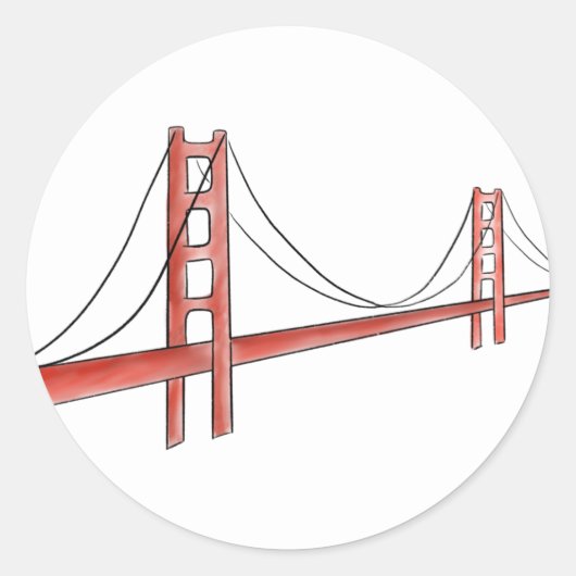 Golden Gate Bridge-Sticker Ronde Sticker (Voorkant)