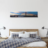 Golden Gate Bridge Sunset Panorama Canvas Afdruk (Insitu (Slaapkamer))