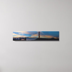Golden Gate Bridge Sunset Panorama Canvas Afdruk