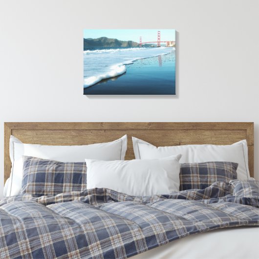 Golden Gate Bridge uit Baker Beach Canvas Afdruk (Insitu (Slaapkamer))